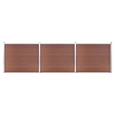 vidaXL Σετ Πάνελ Περίφραξης Καφέ 526x146cm από WPC