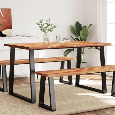 vidaXL Τραπεζαρία με Φυσικό Περίγραμμα 140x80x75cm Μασίφ Ξύλο Ακακίας 1 τεμ.