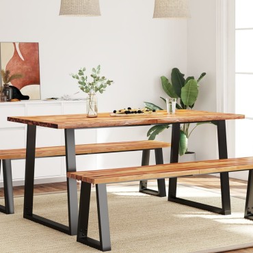 vidaXL Τραπεζαρία με Φυσικό Περίγραμμα 160x80x75cm Μασίφ Ξύλο Ακακίας 1 τεμ.