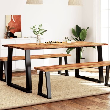 vidaXL Τραπεζαρία με Φυσικό Περίγραμμα 180x90x75cm Μασίφ Ξύλο Ακακίας 1 τεμ.
