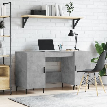 vidaXL Γραφείο Γκρι Σκυροδέματος 140x50x75cm από Επεξεργ. Ξύλο 1 τεμ.