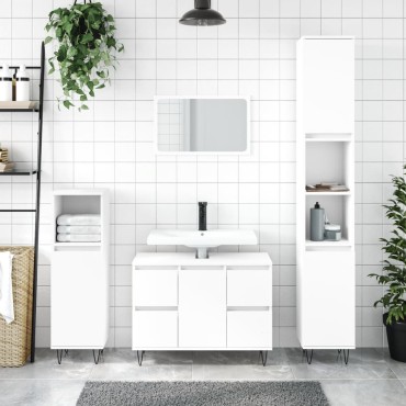 vidaXL Ντουλάπι Μπάνιου Λευκό 80x33x60cm Επεξεργασμένο Ξύλο
