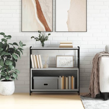 vidaXL Βιβλιοθήκη Γκρι Sonoma 80x30x78,5cm από Επεξεργασμένο Ξύλο 1 τεμ.
