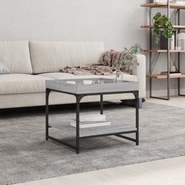 vidaXL Τραπεζάκι Σαλονιού Γκρι Sonoma 49,5x49,5x45cm Επεξεργ. Ξύλο 1 τεμ.