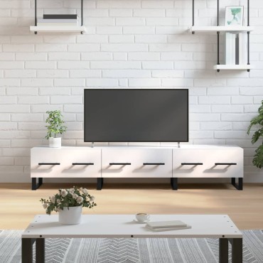 vidaXL Έπιπλο Τηλεόρασης Γυαλ. Λευκό 150x36x30cm Επεξεργασμένο Ξύλο