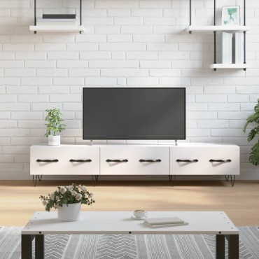 vidaXL Έπιπλο Τηλεόρασης Γυαλ. Λευκό 150x36x30cm Επεξεργασμένο Ξύλο