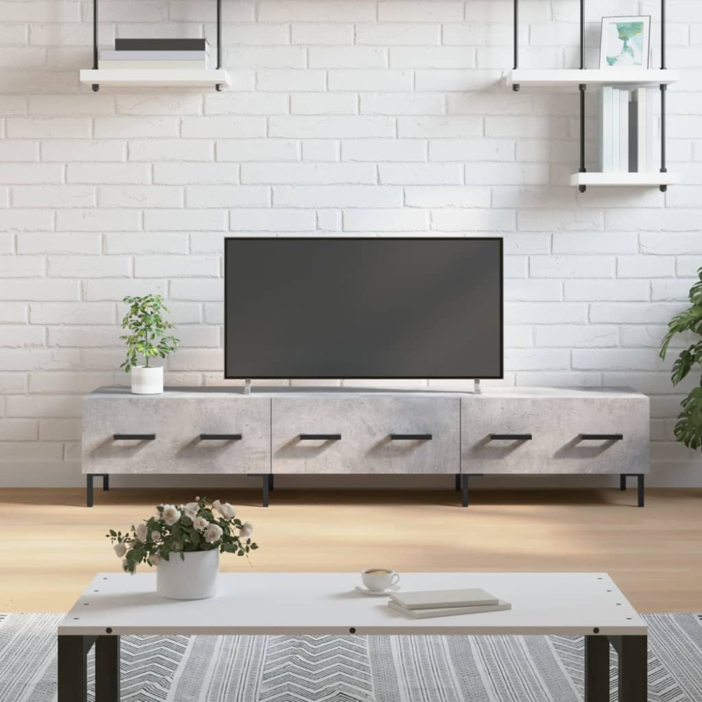 vidaXL Έπιπλο Τηλεόρασης Γκρι Σκυροδέματος 150x36x30cm Επεξ. Ξύλο