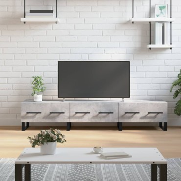 vidaXL Έπιπλο Τηλεόρασης Γκρι Σκυροδέματος 150x36x30cm Επεξ. Ξύλο