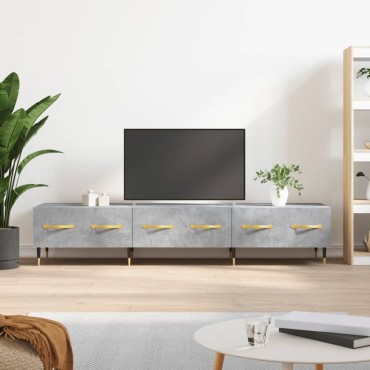 vidaXL Έπιπλο Τηλεόρασης Γκρι Σκυροδέματος 150x36x30cm Επεξ. Ξύλο