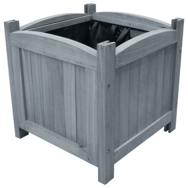 vidaXL Ζαρντινιέρες Υπερυψωμένες 2 τεμ. 30x30x30 εκ. Μασίφ Ξύλο Ελάτης