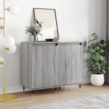 vidaXL Ντουλάπια 2 τεμ. Γκρι Sonoma 40x35x70cm Επεξεργασμένο Ξύλο