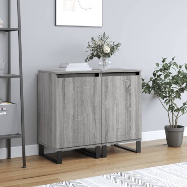 vidaXL Ντουλάπια 2 τεμ. Γκρι Sonoma 40x35x70cm Επεξεργασμένο Ξύλο