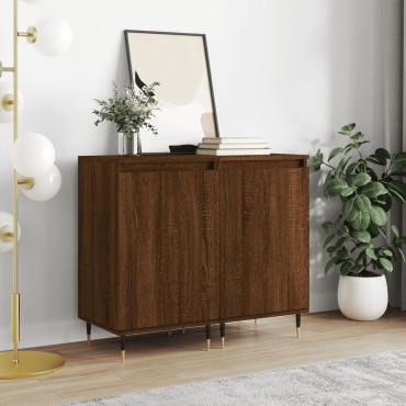 vidaXL Ντουλάπια 2 τεμ. Καφέ Δρυς 40x35x70cm από Επεξεργασμένο Ξύλο