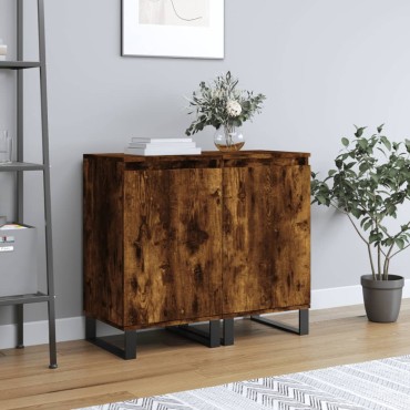 vidaXL Ντουλάπια 2 τεμ. Καπνιστή Δρυς 40x35x70cm από Επεξεργ. Ξύλο