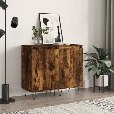 vidaXL Ντουλάπια 2 τεμ. Καπνιστή Δρυς 40x35x70cm από Επεξεργ. Ξύλο