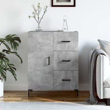 vidaXL Ντουλάπι Γκρι Σκυροδέματος 69,5x34x90cm Επεξεργασμένο Ξύλο 1 τεμ.