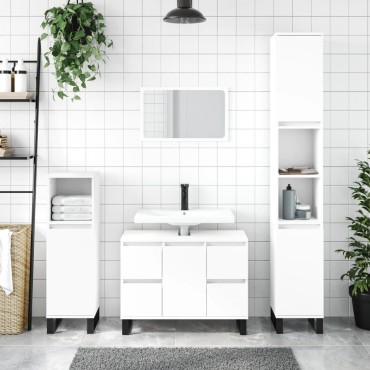 vidaXL Ντουλάπι Μπάνιου Λευκό 80x33x60cm Επεξεργασμένο Ξύλο 1 τεμ.