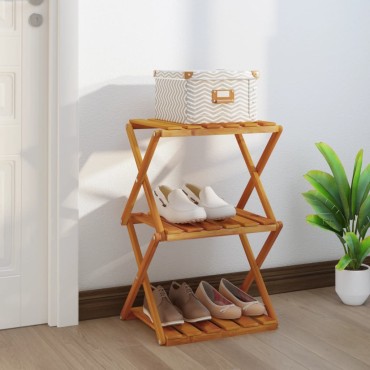 vidaXL Ραφιέρα με 3 Επίπεδα Καφέ 43x31x63cm από Μασίφ Ξύλο Ακακίας 1 τεμ.