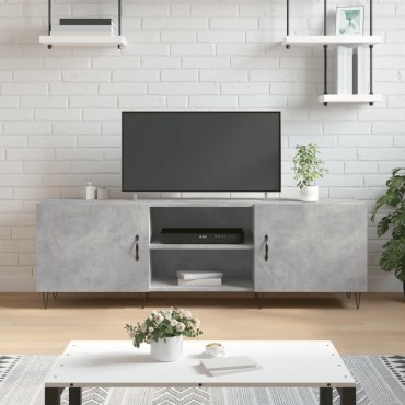 vidaXL Έπιπλο Τηλεόρασης Γκρι Σκυροδέματος 150x30x50cm Επεξ. Ξύλο