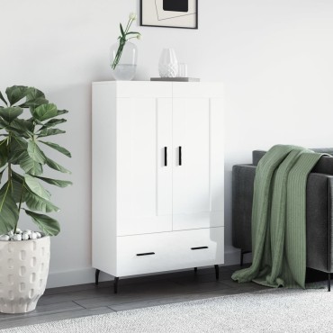 vidaXL Ντουλάπα Γυαλ. Λευκό 69,5x31x115cm από Επεξεργασμένο Ξύλο 1 τεμ.