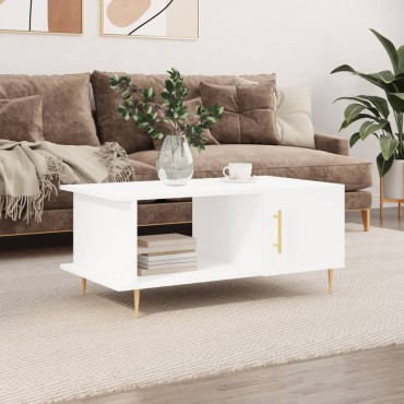 vidaXL Τραπεζάκι Σαλονιού Λευκό 90x50x40cm Επεξεργασμένο Ξύλο 1 τεμ.