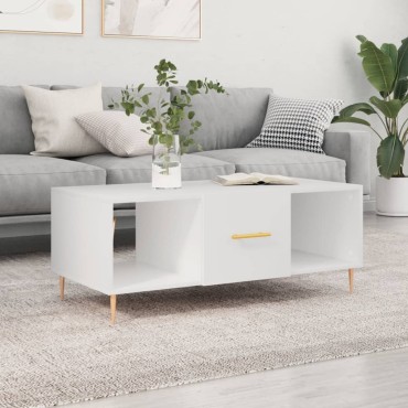 vidaXL Τραπεζάκι Σαλονιού Λευκό 102x50x40cm από Επεξεργασμένο Ξύλο 1 τεμ.