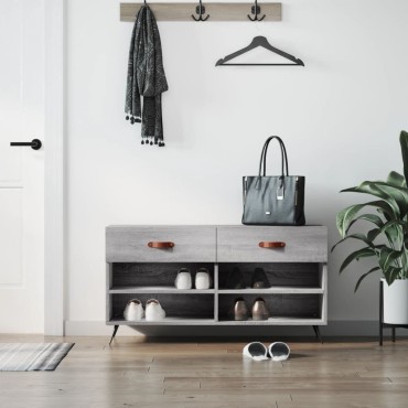 vidaXL Παπουτσοθήκη Γκρι Sonoma 102x35x55cm από Επεξεργασμένο Ξύλο