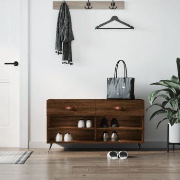 vidaXL Παπουτσοθήκη Καφέ Δρυς 102x35x55cm από Επεξεργασμένο Ξύλο