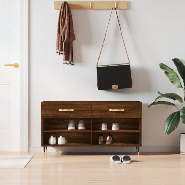 vidaXL Παπουτσοθήκη Καφέ Δρυς 102x35x55cm από Επεξεργασμένο Ξύλο