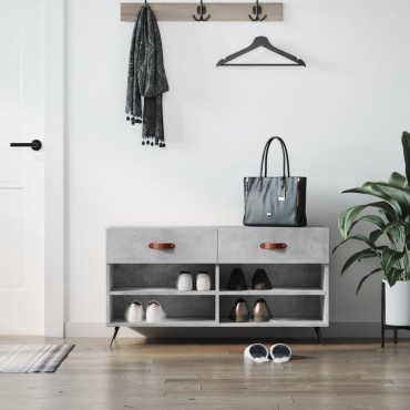 vidaXL Παπουτσοθήκη Γκρι Σκυρ. 102x35x55cm από Επεξεργασμένο Ξύλο