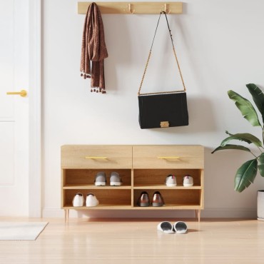 vidaXL Παπουτσοθήκη Sonoma Δρυς 102x35x55cm από Επεξεργασμένο Ξύλο