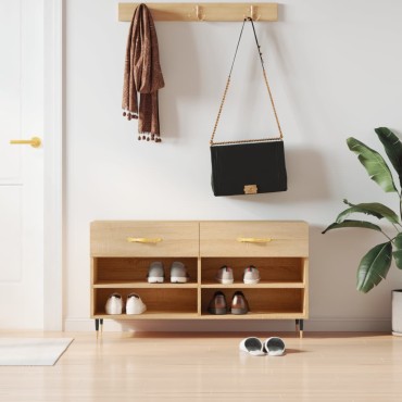 vidaXL Παπουτσοθήκη Sonoma Δρυς 102x35x55cm από Επεξεργασμένο Ξύλο