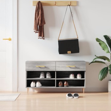 vidaXL Παπουτσοθήκη Γκρι Sonoma 102x35x55cm από Επεξεργασμένο Ξύλο