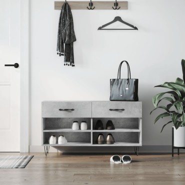 vidaXL Παπουτσοθήκη Γκρι Σκυρ. 102x35x55cm από Επεξεργασμένο Ξύλο
