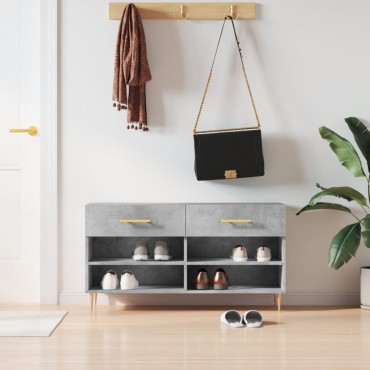 vidaXL Παπουτσοθήκη Γκρι Σκυρ. 102x35x55cm από Επεξεργασμένο Ξύλο