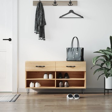vidaXL Παπουτσοθήκη Sonoma Δρυς 102x35x55cm από Επεξεργασμένο Ξύλο
