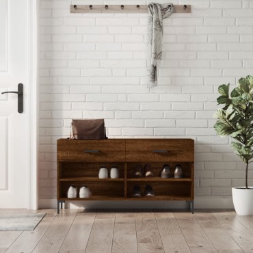 vidaXL Παπουτσοθήκη Καφέ Δρυς 102x35x55cm από Επεξεργασμένο Ξύλο