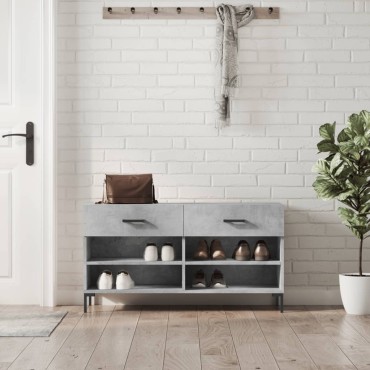 vidaXL Παπουτσοθήκη Γκρι Σκυρ. 102x35x55cm από Επεξεργασμένο Ξύλο