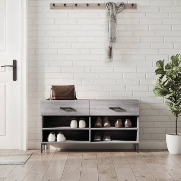 vidaXL Παπουτσοθήκη Γκρι Sonoma 102x35x55cm από Επεξεργασμένο Ξύλο