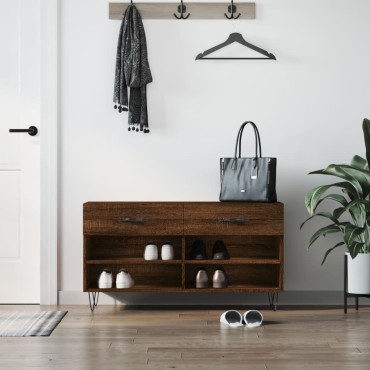 vidaXL Παπουτσοθήκη Καφέ Δρυς 102x35x55cm από Επεξεργασμένο Ξύλο