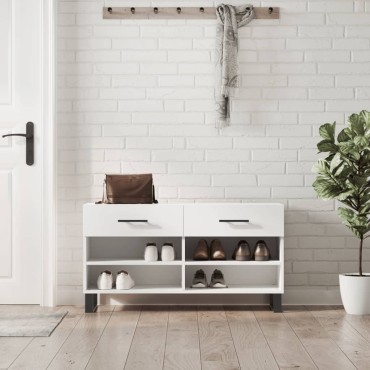 vidaXL Παπουτσοθήκη Λευκή 102x35x55cm από Επεξεργασμένο Ξύλο