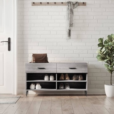 vidaXL Παπουτσοθήκη Γκρι Sonoma 102x35x55cm από Επεξεργασμένο Ξύλο