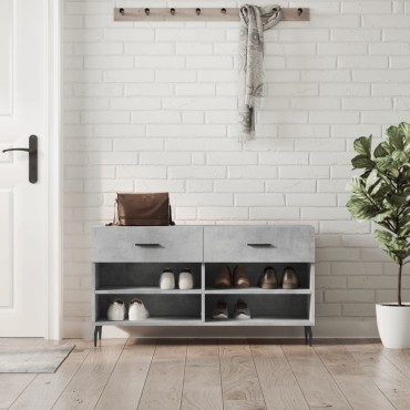 vidaXL Παπουτσοθήκη Γκρι Σκυρ. 102x35x55cm από Επεξεργασμένο Ξύλο