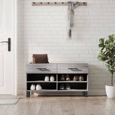 vidaXL Παπουτσοθήκη Γκρι Sonoma 102x35x55cm από Επεξεργασμένο Ξύλο