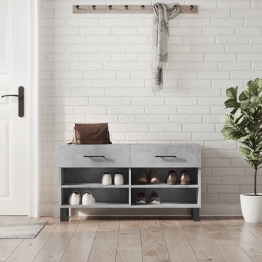 vidaXL Παπουτσοθήκη Γκρι Σκυρ. 102x35x55cm από Επεξεργασμένο Ξύλο
