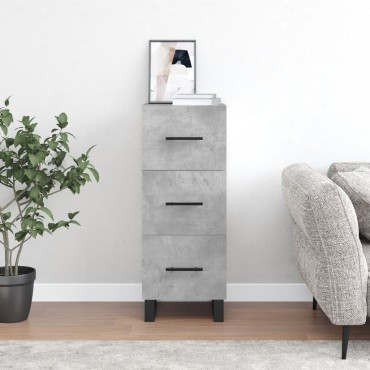 vidaXL Ντουλάπι Γκρι Σκυροδέματος 34,5x34x90cm Επεξεργασμένο Ξύλο 1 τεμ.