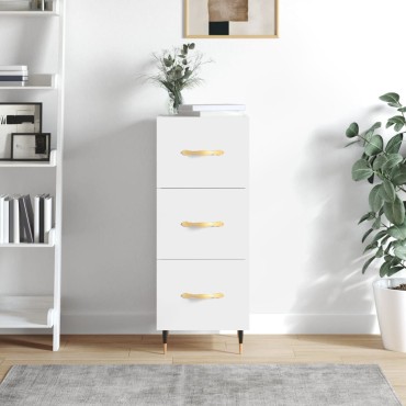 vidaXL Ντουλάπι Γυαλιστερό Λευκό 34,5x34x90cm Επεξεργασμένο Ξύλο 1 τεμ.