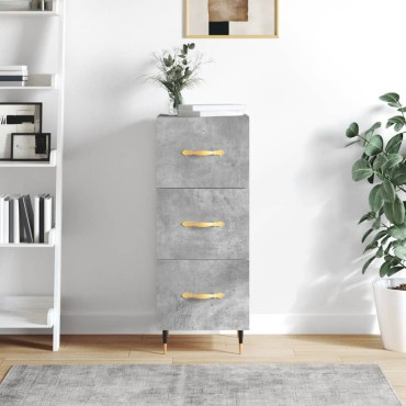 vidaXL Ντουλάπι Γκρι Σκυροδέματος 34,5x34x90cm Επεξεργασμένο Ξύλο 1 τεμ.
