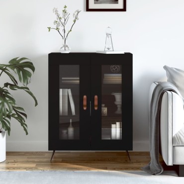 vidaXL Συρταριέρα Μαύρη 69,5x34x90cm από Επεξεργασμένο Ξύλο 1 τεμ.