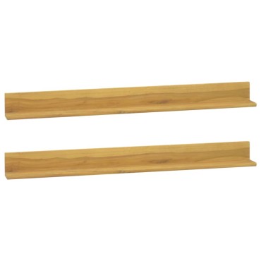 vidaXL Ράφια Τοίχου 2 τεμ. 110x10x10cm από Μασίφ Ξύλο Teak